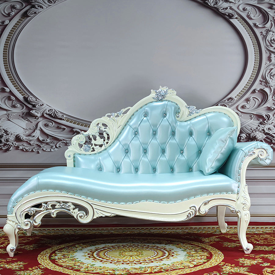 Traditional Upholstered Chaise Lounge Couch with Arms Chaise Lounge Chair