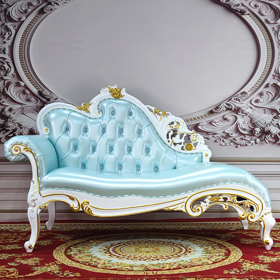 Traditional Upholstered Chaise Lounge Couch with Arms Chaise Lounge Chair