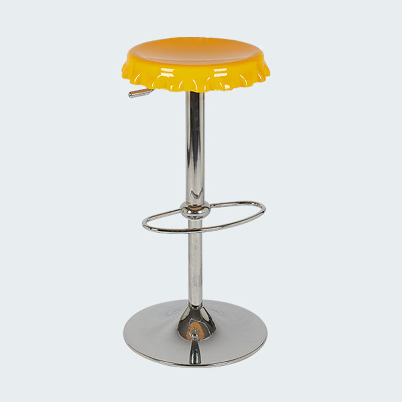 Contemporary Backless Indoor Armless Footrest Bar Stool with  Metal Base