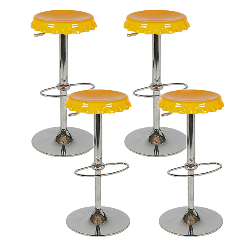 Contemporary Backless Indoor Armless Footrest Bar Stool with  Metal Base