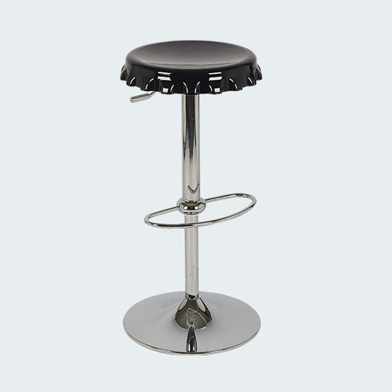 Contemporary Backless Indoor Armless Footrest Bar Stool with  Metal Base