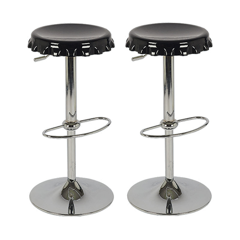 Contemporary Backless Indoor Armless Footrest Bar Stool with  Metal Base