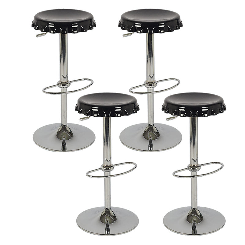 Contemporary Backless Indoor Armless Footrest Bar Stool with  Metal Base