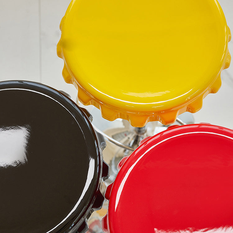 Contemporary Backless Indoor Armless Footrest Bar Stool with  Metal Base