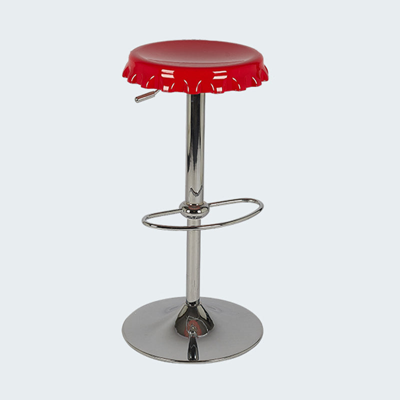 Contemporary Backless Indoor Armless Footrest Bar Stool with  Metal Base