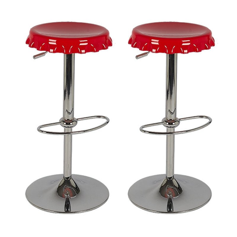 Contemporary Backless Indoor Armless Footrest Bar Stool with  Metal Base