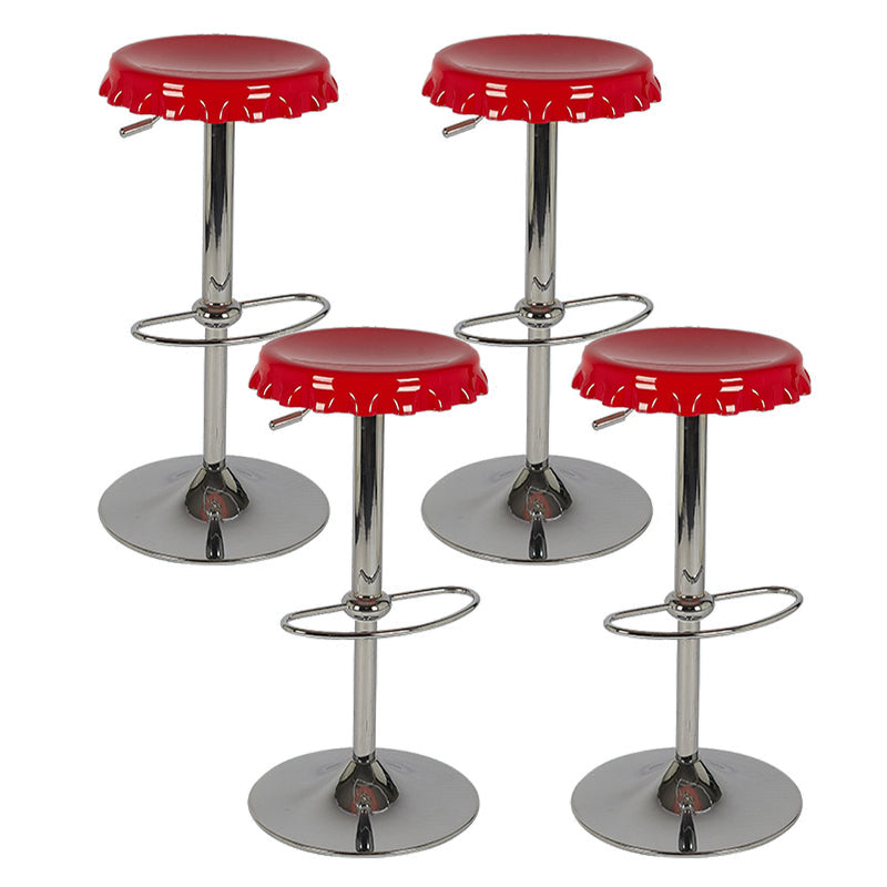 Contemporary Backless Indoor Armless Footrest Bar Stool with  Metal Base
