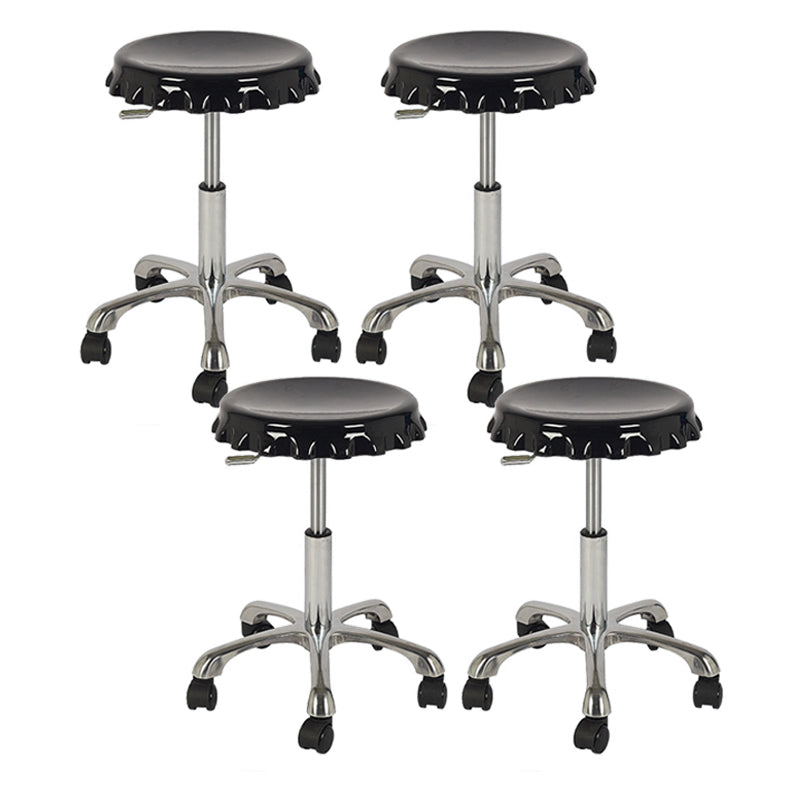 Contemporary Backless Indoor Armless Footrest Bar Stool with  Metal Base