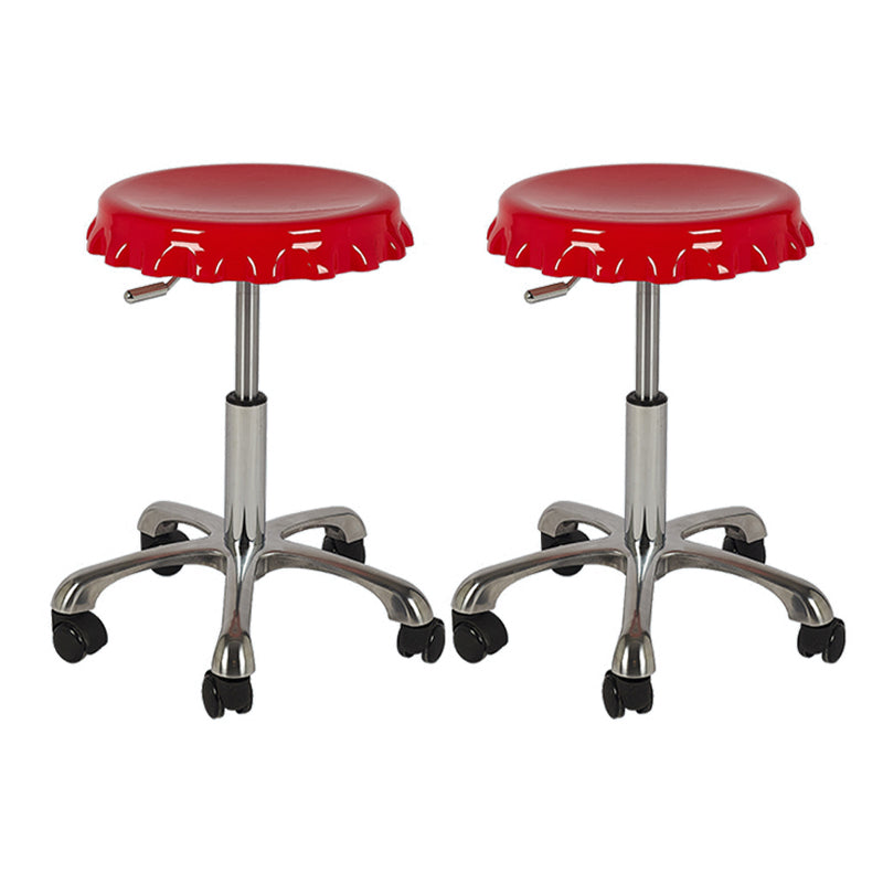 Contemporary Backless Indoor Armless Footrest Bar Stool with  Metal Base