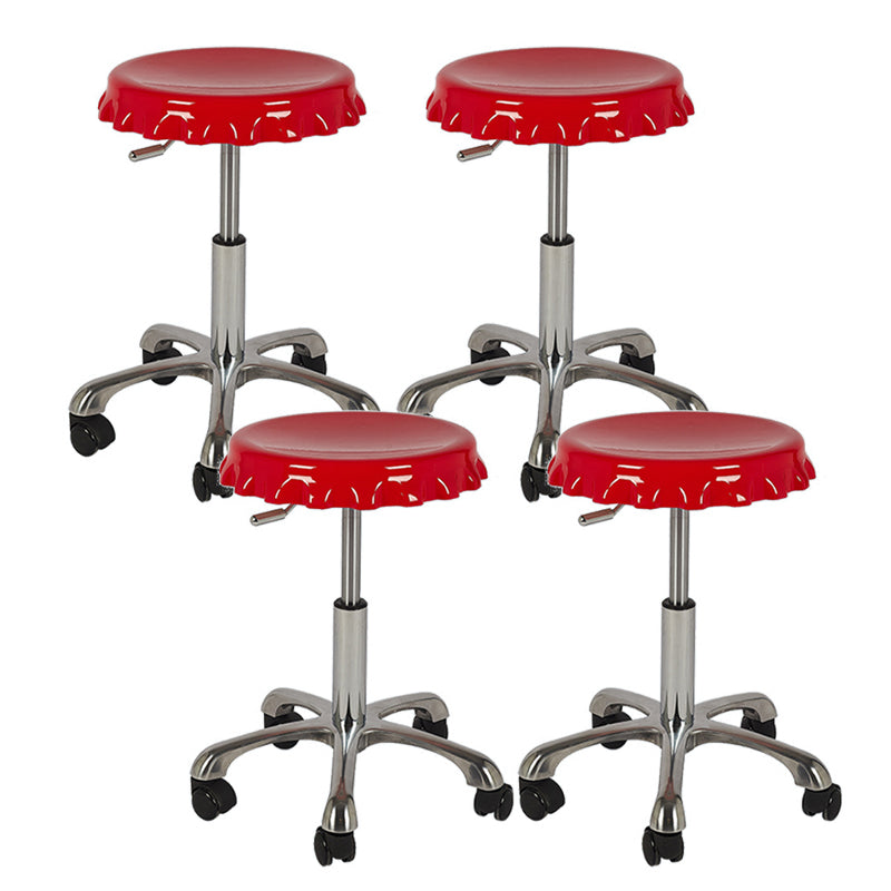Contemporary Backless Indoor Armless Footrest Bar Stool with  Metal Base