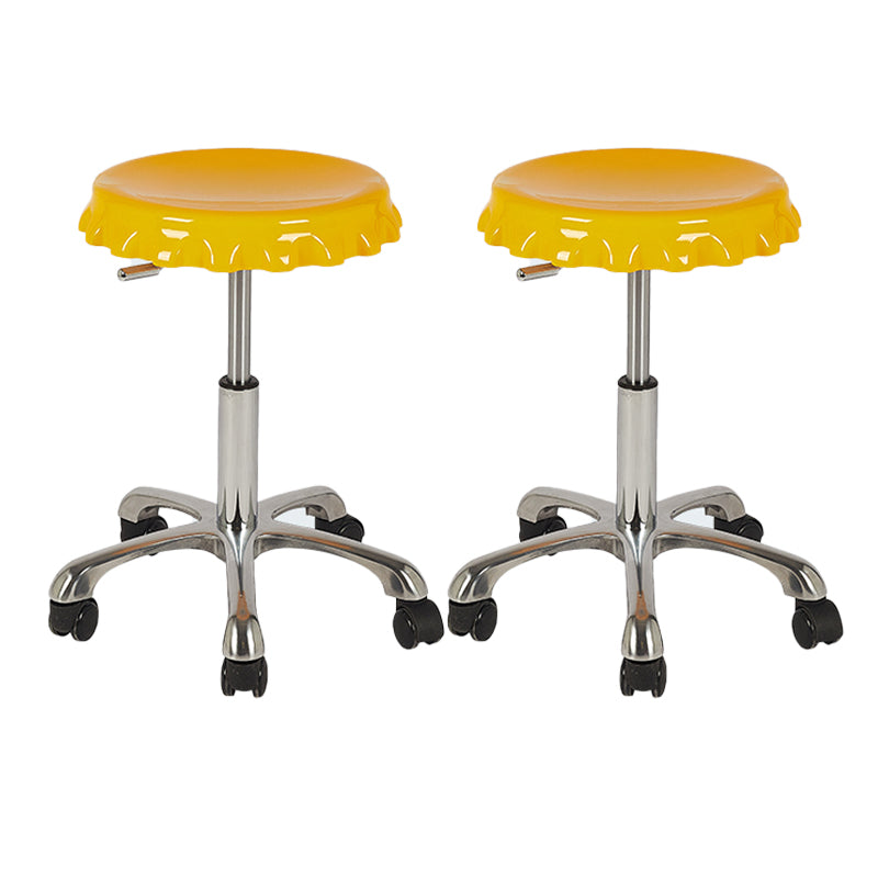 Contemporary Backless Indoor Armless Footrest Bar Stool with  Metal Base