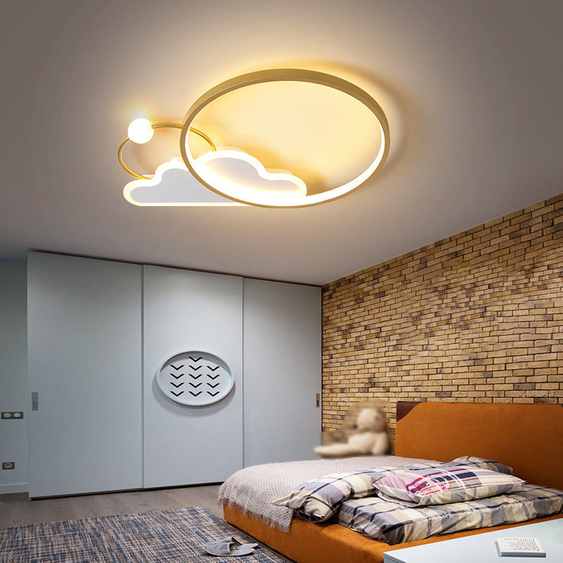 Cloud Shape Metal Flush Light Kid Style 3 Lights Flush Mount Ceiling Lights