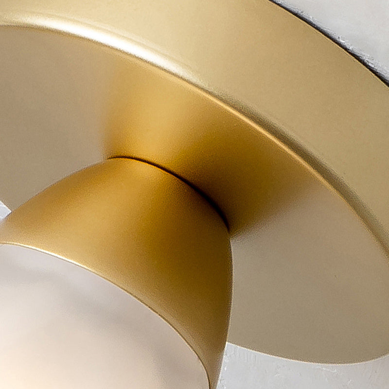 Flower Shape Glass Flush Light Modern Style 1 Light Flush Mount Ceiling Lights in Gold