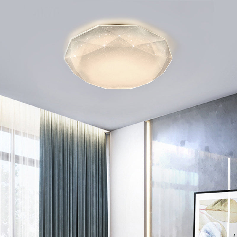Geometric Shape Metal Flush Light Modern Style 1 Light Flush Mount Ceiling Lights in White