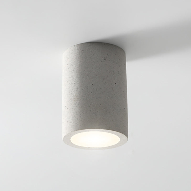 Modern LED Ceiling Flush Cylinder Black / White Cement Flush Mount
