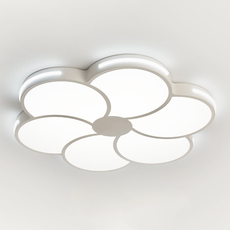 White Flower Ceiling Light Fixture Modernism Flush Mount for Bedroom
