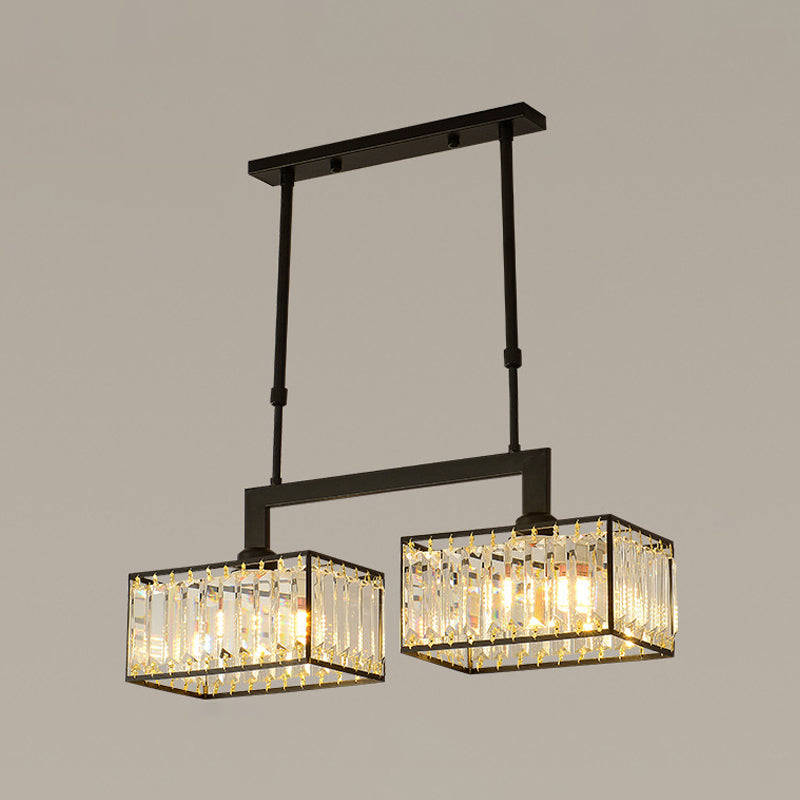 Nordic Style Hanging Lamp Crystal Island Light Fixture for Living Room