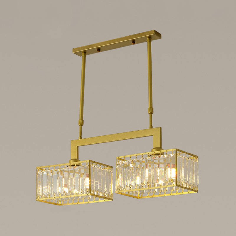 Nordic Style Hanging Lamp Crystal Island Light Fixture for Living Room