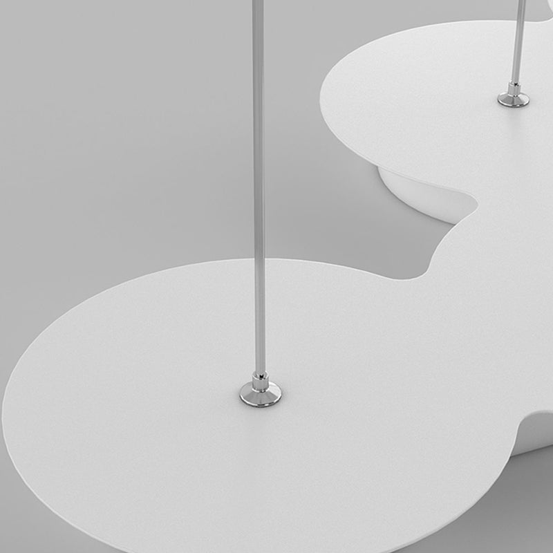 White Island Lamp Modern LED Island Hanging Light with Acrylic Shade for Bedroom