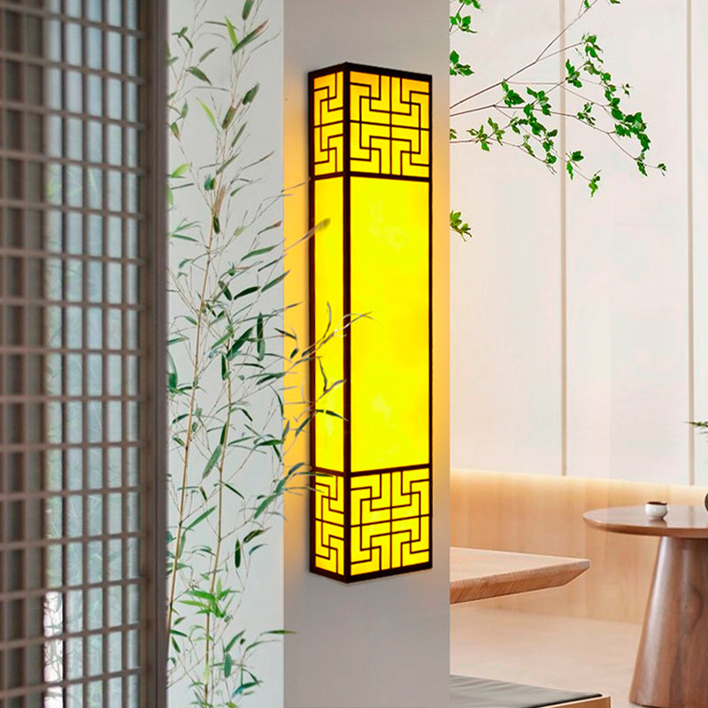 Rectangular Wall Sconce Contemporary Outdoor Wall Light Fixture for Courtyard