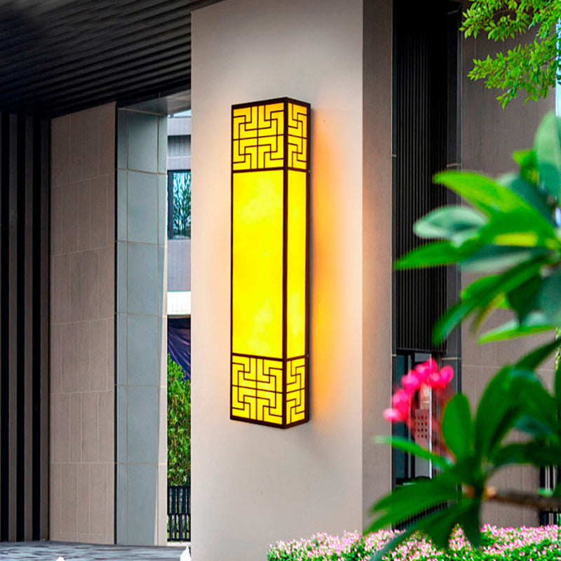 Rectangular Wall Sconce Contemporary Outdoor Wall Light Fixture for Courtyard