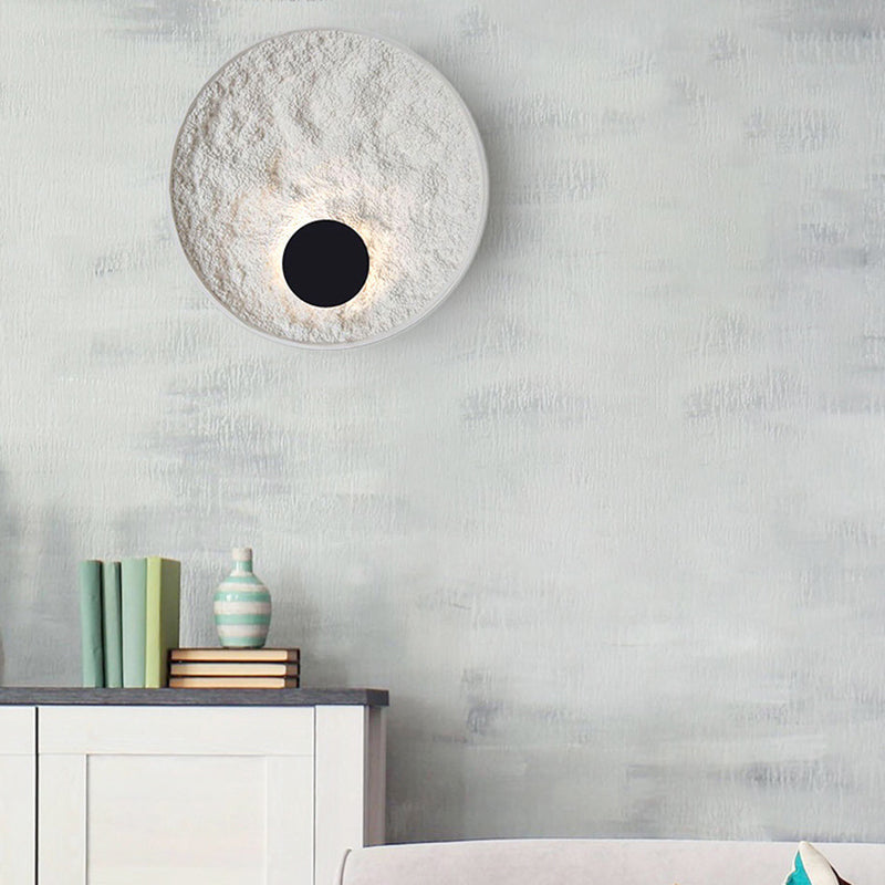 Single Matte White Wall Mounted Sconce LED Round Wall Light for Living Room