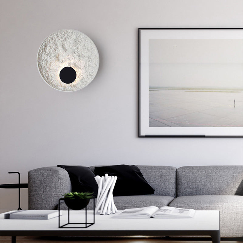 Single Matte White Wall Mounted Sconce LED Round Wall Light for Living Room