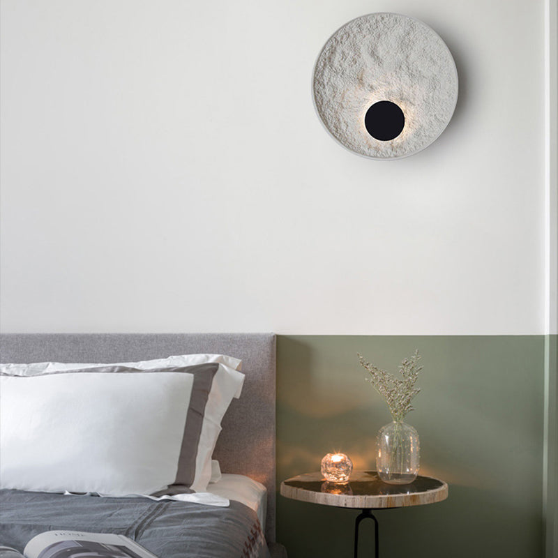 Single Matte White Wall Mounted Sconce LED Round Wall Light for Living Room