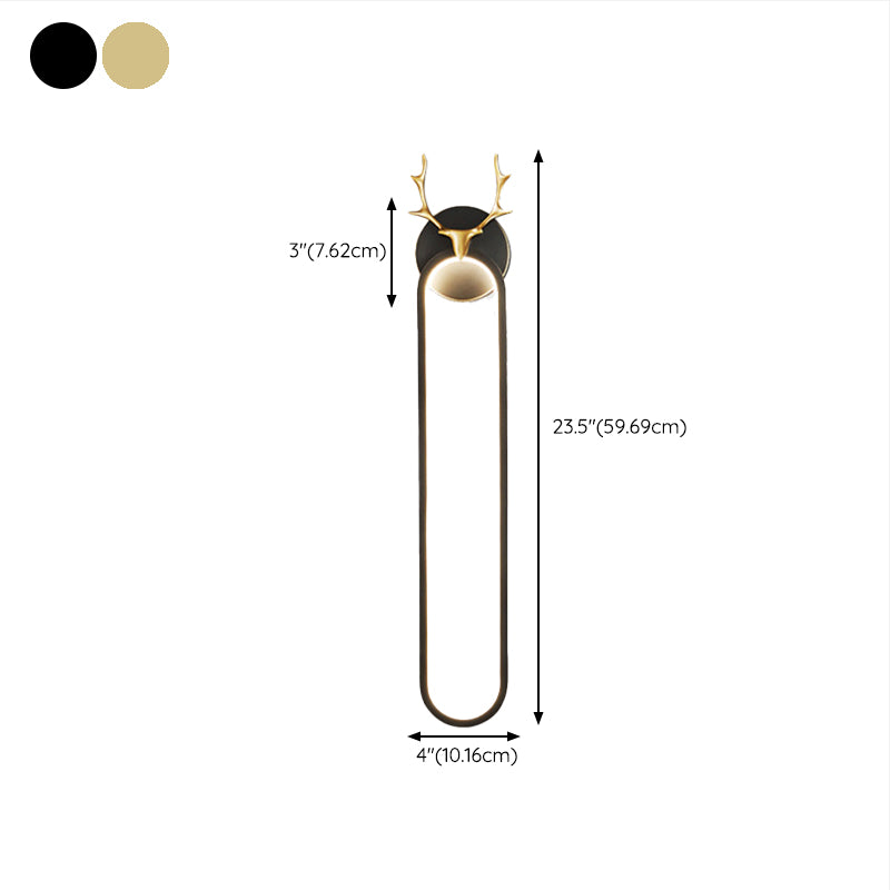 Modern Golden/Black Wall Mounted Sconce Unique Linear Wall Light for Bedroom