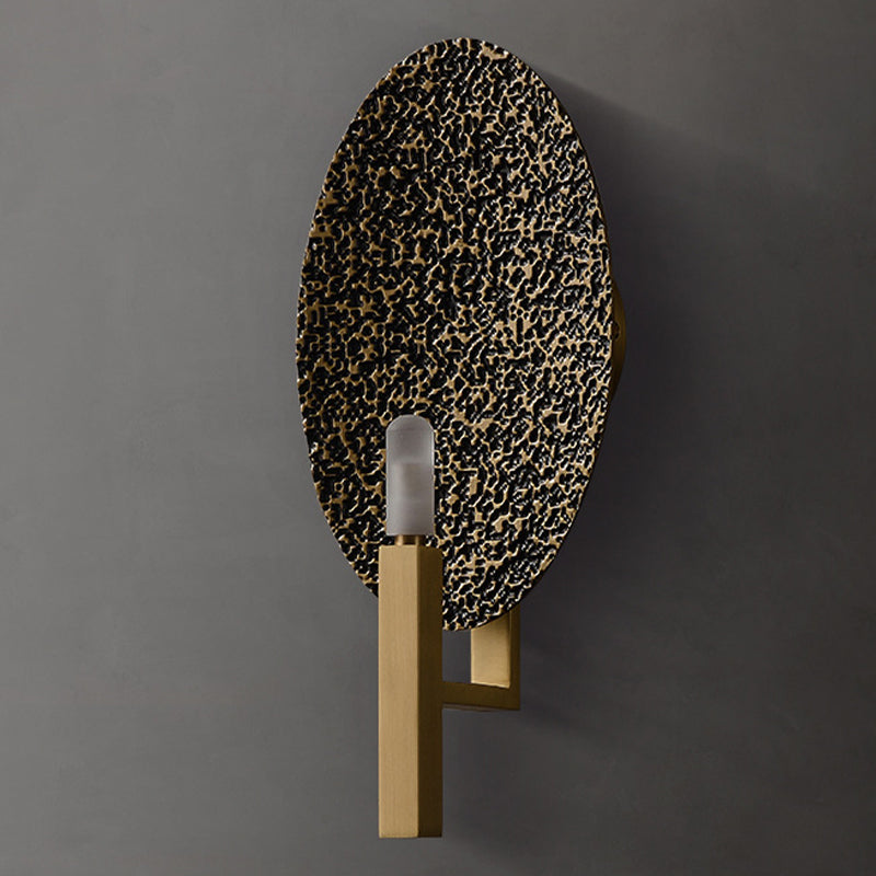 Modern Wall Mounted Light 1 Light Metal Flush Mount Wall Sconce in Gold Finish