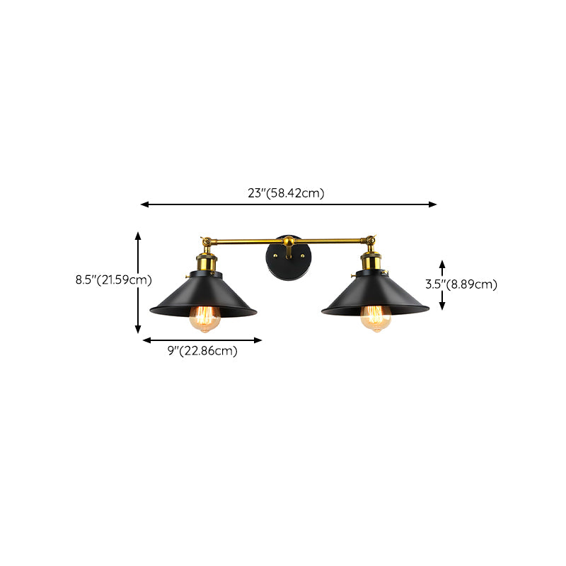 Modern Wall Sconce Cone Shape Vanity Lamp with Metal Shade for Bathroom