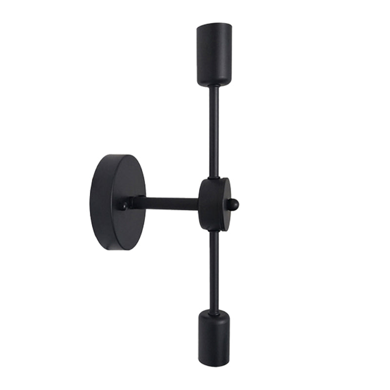 Black Modern Metal Wall Sconce Cylinder Shape Vanity Lamp for Bathroom