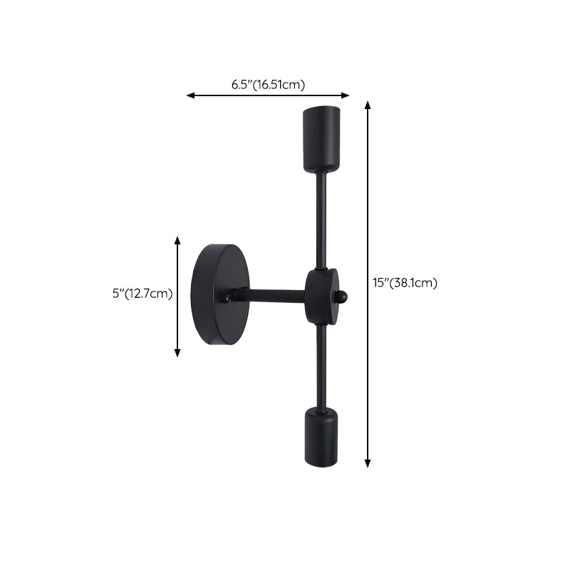 Black Modern Metal Wall Sconce Cylinder Shape Vanity Lamp for Bathroom