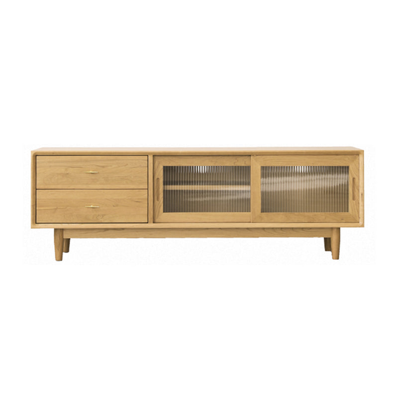 Scandinavian Media Console Wooden TV Media Console with Drawers