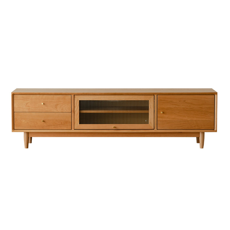 Scandinavian Media Console Wooden TV Media Console with Drawers