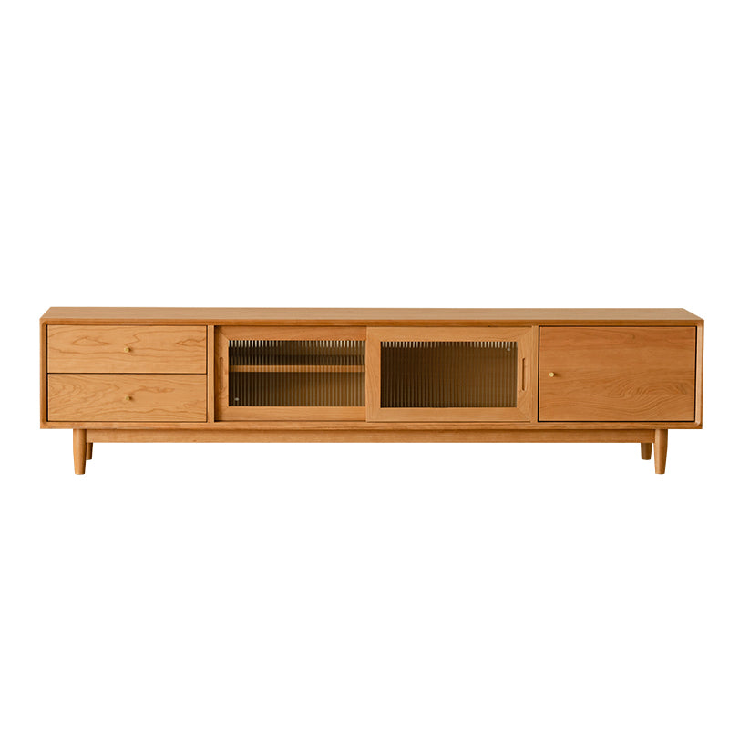 Scandinavian Media Console Wooden TV Media Console with Drawers