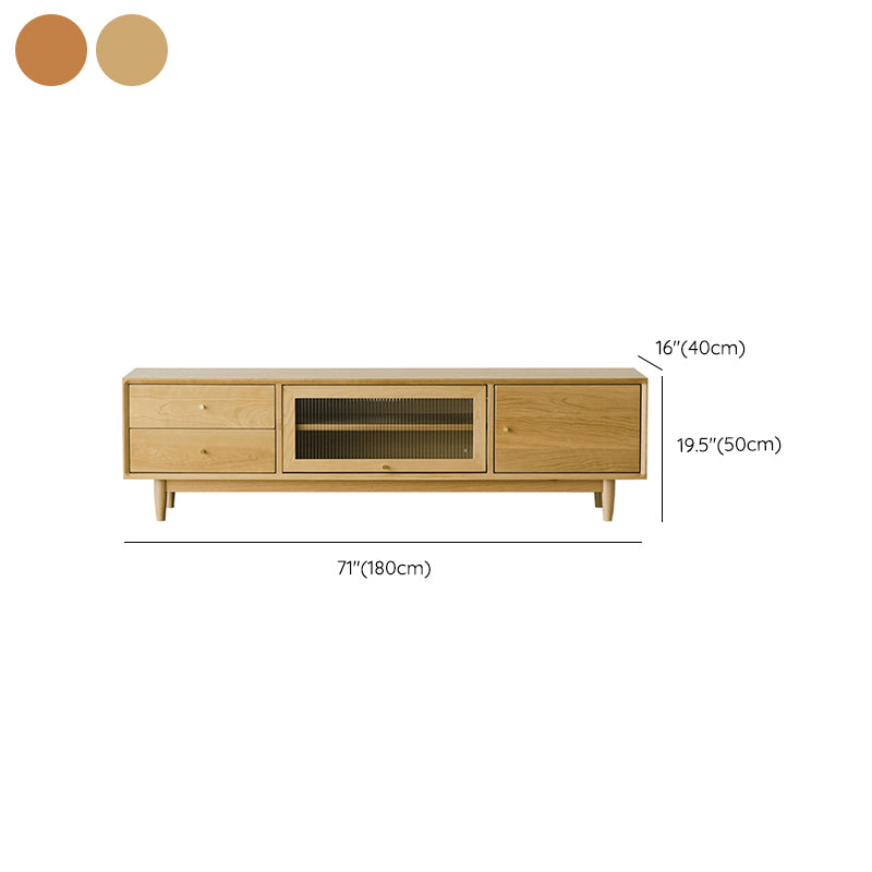 Scandinavian Media Console Wooden TV Media Console with Drawers