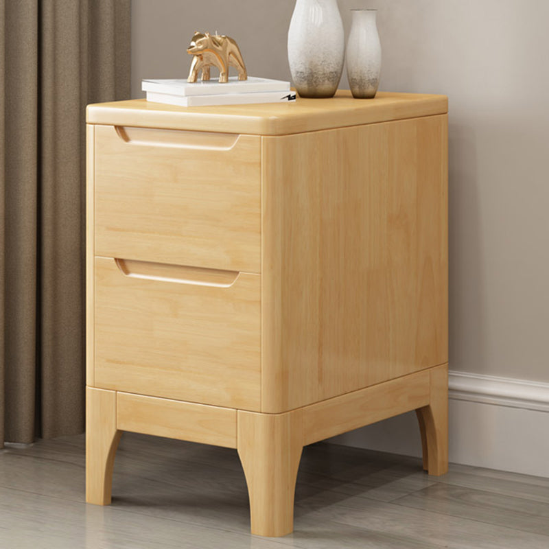 Modern Accent Table Nightstand Solid Wood Nightstand with Drawers