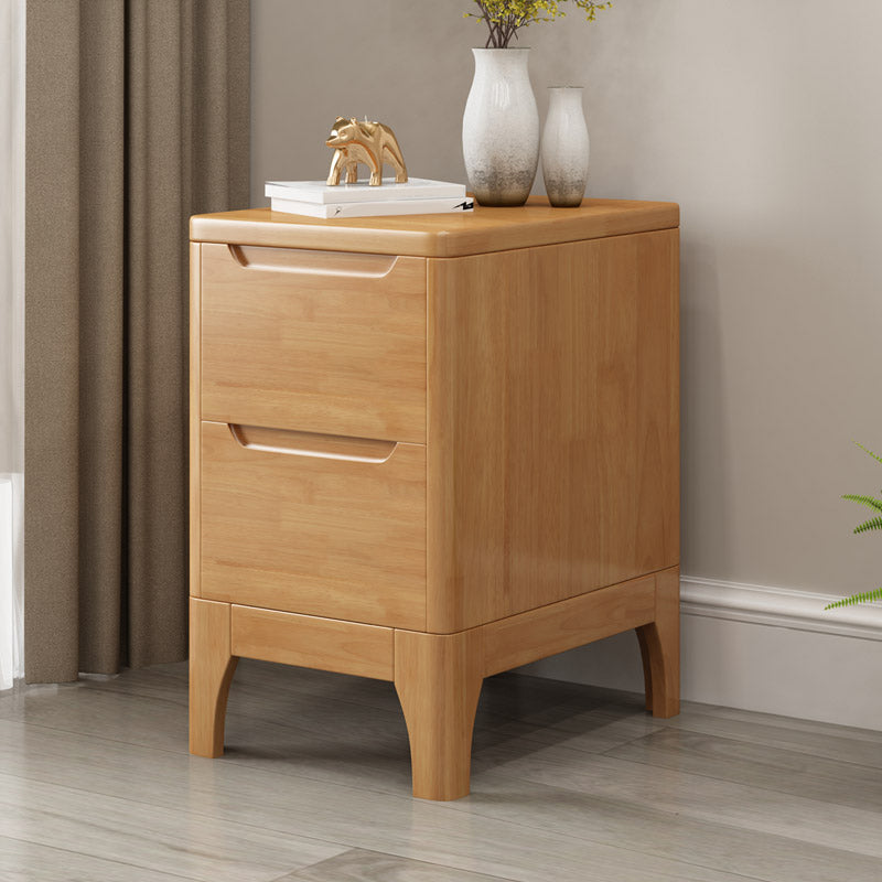 Modern Accent Table Nightstand Solid Wood Nightstand with Drawers