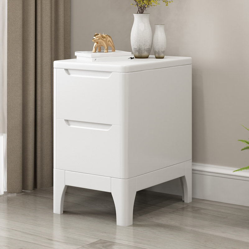 Modern Accent Table Nightstand Solid Wood Nightstand with Drawers