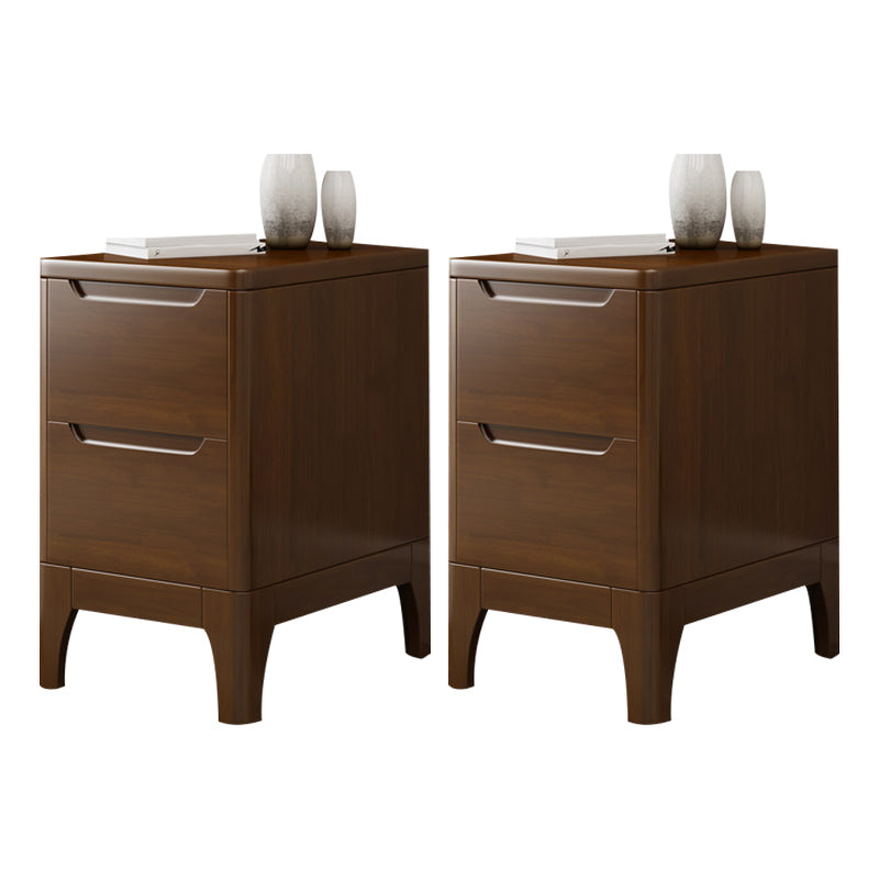 Modern Accent Table Nightstand Solid Wood Nightstand with Drawers