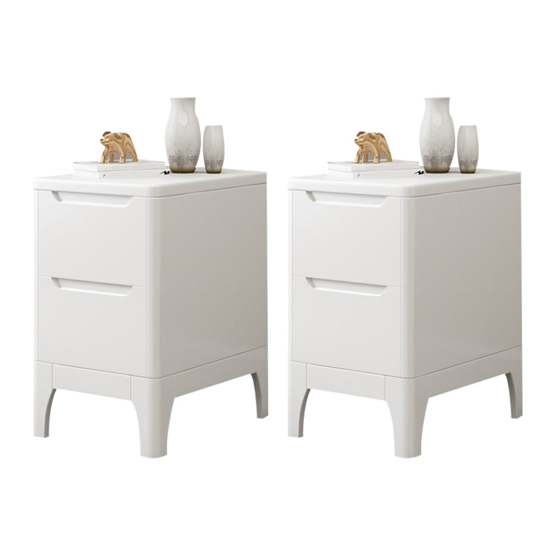 Modern Accent Table Nightstand Solid Wood Nightstand with Drawers