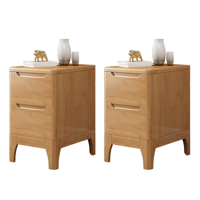 Modern Accent Table Nightstand Solid Wood Nightstand with Drawers