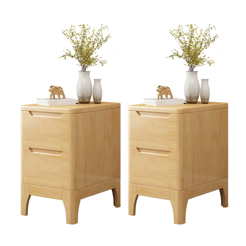 Modern Accent Table Nightstand Solid Wood Nightstand with Drawers