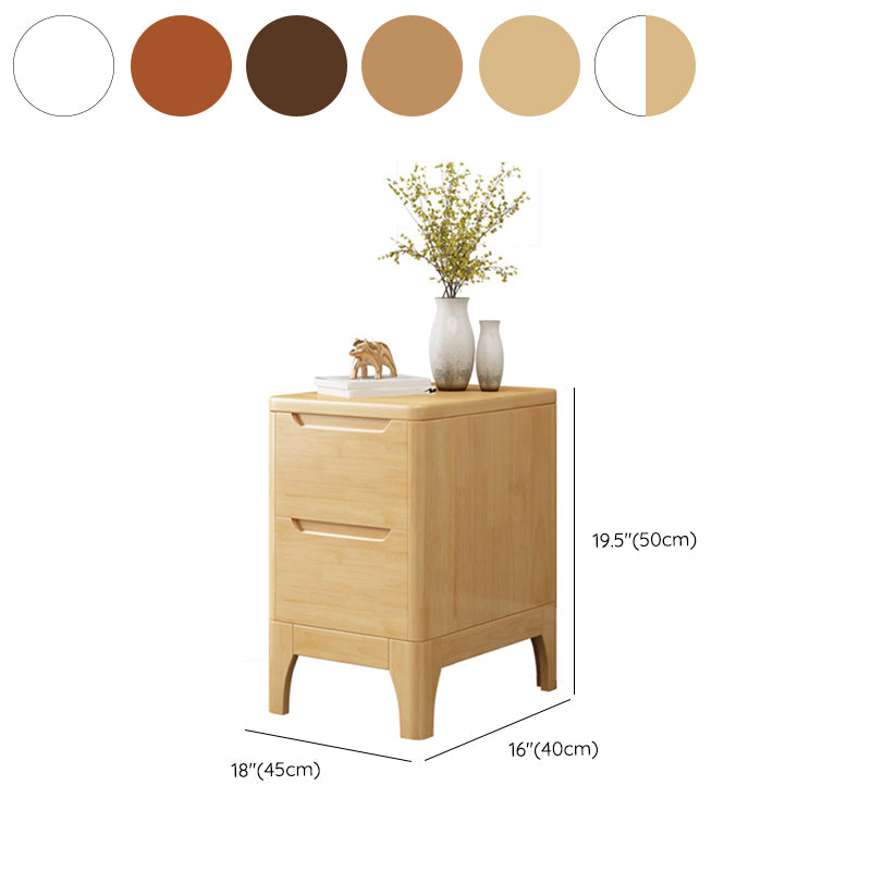 Modern Accent Table Nightstand Solid Wood Nightstand with Drawers