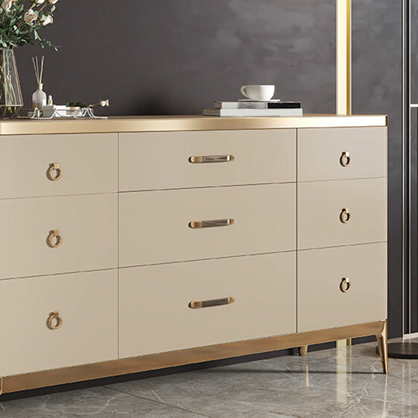 Glam Storage Chest Dresser Wooden Storage Chest with Drawers