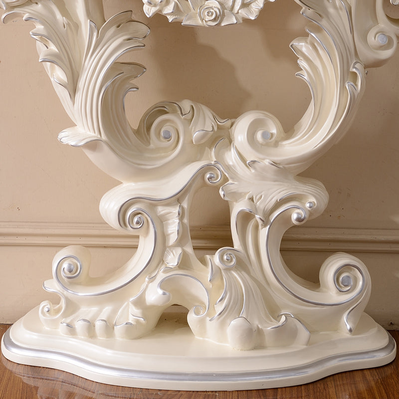 French Country Console Table Brown/Black/White/Gold Wooden Console Sofa Table