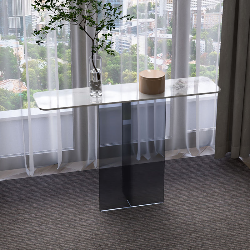 Rectangle Shape Contemporary Console Table Black/White Stone Console Sofa Table
