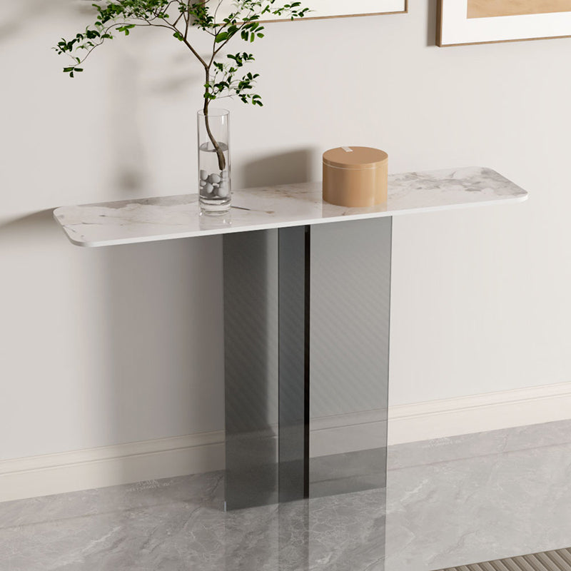 Rectangle Shape Contemporary Console Table Black/White Stone Console Sofa Table