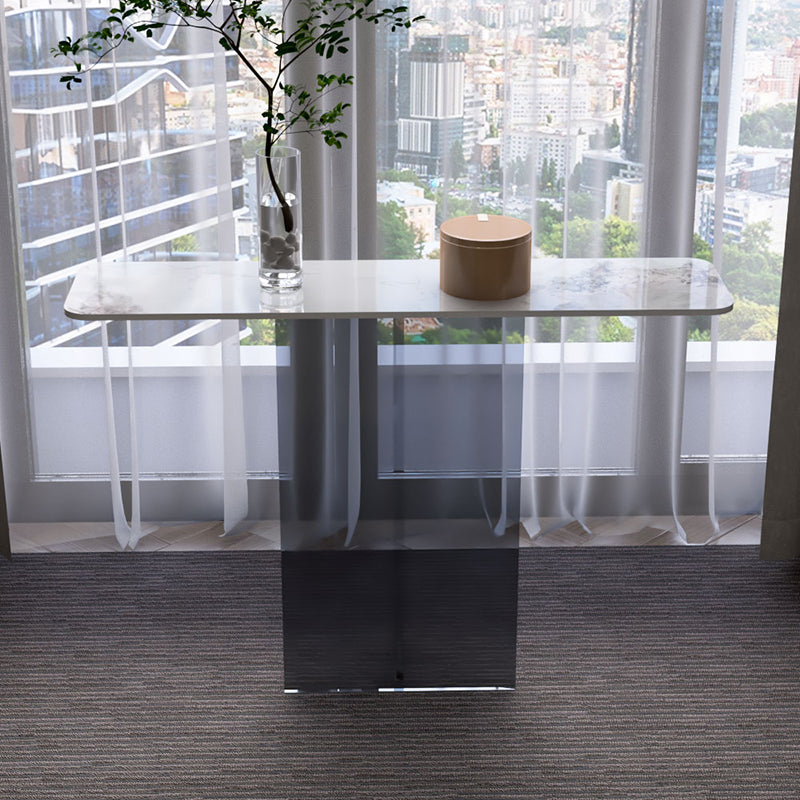 Rectangle Shape Contemporary Console Table Black/White Stone Console Sofa Table
